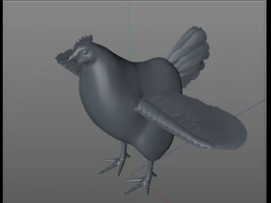 chicken hen pbr bird rigged low poly 3D Model