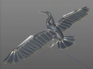 egret pbr bird rigged low poly Modèle 3D