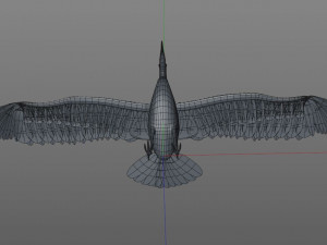 egret pbr bird rigged low poly Modèle 3D