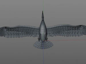 egret pbr bird rigged low poly 3D Model