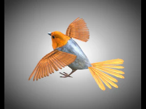 フィンチ PBR 鳥の装備の低ポリ 3Dモデル