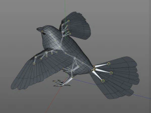 フィンチ PBR 鳥の装備の低ポリ 3Dモデル