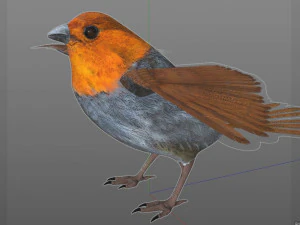 フィンチ PBR 鳥の装備の低ポリ 3Dモデル