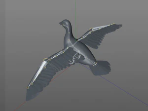 ganso pbr p&aacute;ssaro equipado baixo poli Modelo 3D