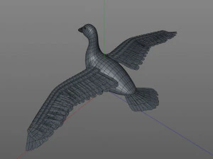 ganso pbr p&aacute;ssaro equipado baixo poli Modelo 3D