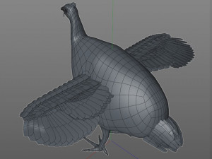 guinea fowl pbr bird rigged low poly Modello 3D