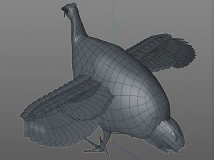 guinea fowl pbr bird rigged low poly 3D Model