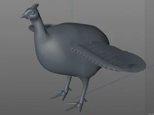 guinea fowl pbr bird rigged low poly 3D Model