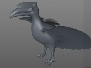 horn bill pbr bird rigged low poly 3D 모델