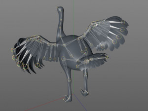 ostrich bird pbr rigged low poly Modèle 3D