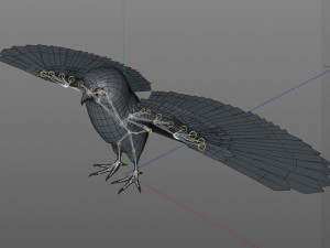 owl bird pbr rigged low poly Modello 3D