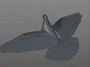 कबूतर पक्षी पीबीआर रिग्ड लो पॉली 3D मॉडल