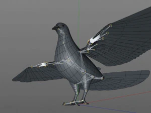 कबूतर पक्षी पीबीआर रिग्ड लो पॉली 3D मॉडल
