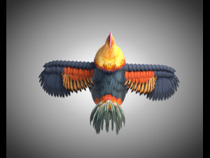 rooster cock bird pbr rigged low poly Modelo 3D