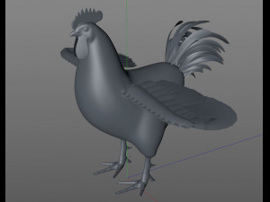rooster cock bird pbr rigged low poly Modelo 3D