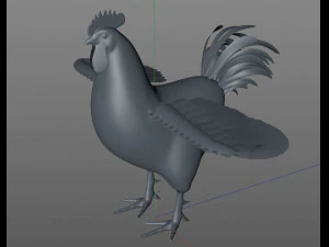 gallo gallo uccello pbr truccato low poly Modello 3D