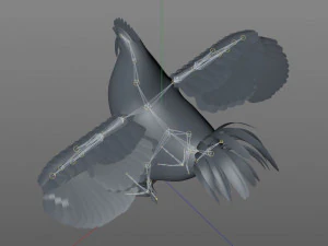 gallo gallo uccello pbr truccato low poly Modello 3D