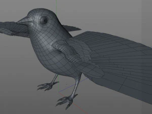 sparrow bird pbr rigged low poly 3D Model