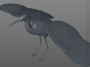 stork bird pbr rigged low poly 3D 模型