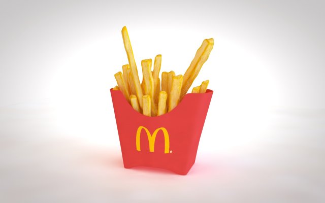 french fries Model 3D .c4d .max .obj .3ds .fbx .stl .blend 