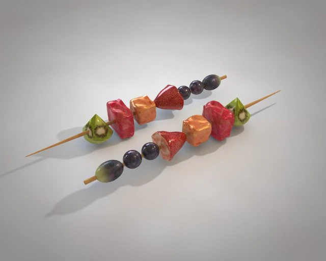 fruit skewer 3D Model .c4d .max .obj .3ds .fbx .stl .blend