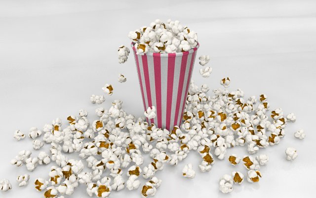 pop corn Modello 3D .c4d .max .obj .3ds .fbx .stl .blend 