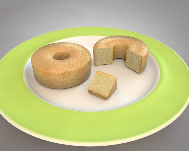 sponge cake 3D Model .c4d .max .obj .3ds .fbx .stl .blend 