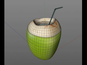 coconut water sliced 3D Model