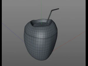 coconut water sliced 3D Model