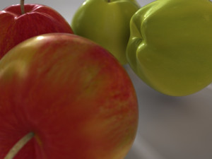 apple green red and sliced 3D Модель