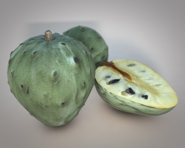 cherimoya sugar apple 3Dモデル .c4d .max .obj .3ds .fbx .stl .blend 