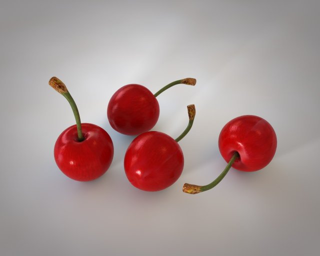 red cherry 3D 模型 .c4d .max .obj .3ds .fbx .stl .blend