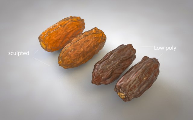 dates 3D Model .c4d .max .obj .3ds .fbx .stl .blend 