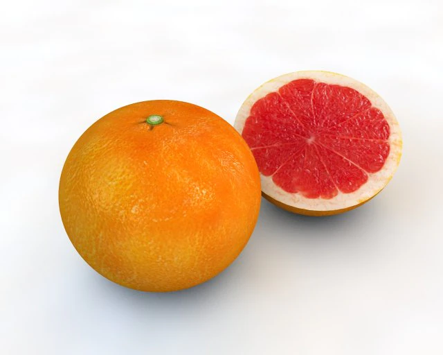 grapefruit 3D Model .c4d .max .obj .3ds .fbx .stl .blend 