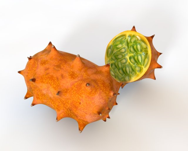 kiwano horned melon 3Dモデル .c4d .max .obj .3ds .fbx .stl .blend 