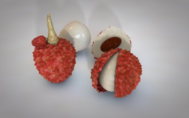lychee litchi soapberry fruit 3D 모델 .c4d .max .obj .3ds .fbx .stl .blend 