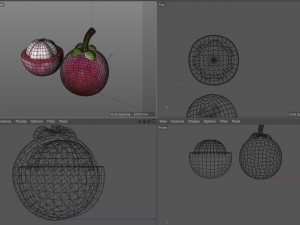 mangosteen fruit purple Modelo 3D