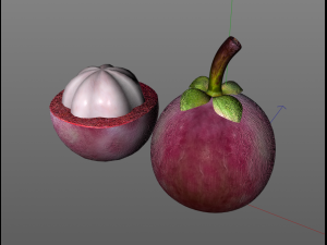 mangosteen fruit purple Modelo 3D