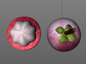 mangosteen fruit purple Modelo 3D