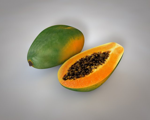 papaya fruit Modelo 3D .c4d .max .obj .3ds .fbx .stl .blend 