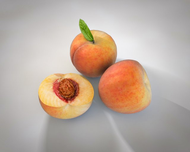 peach fruit 3D Model .c4d .max .obj .3ds .fbx .stl .blend 