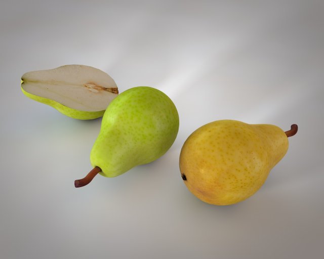 pear green and yellow fruit Modello 3D .c4d .max .obj .3ds .fbx .stl .blend 
