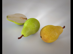 pear green and yellow fruit 3D Model