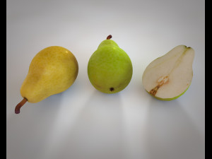 pear green and yellow fruit Modello 3D