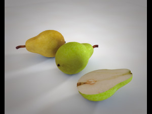 pear green and yellow fruit Modello 3D