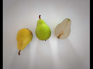 pear green and yellow fruit Modello 3D