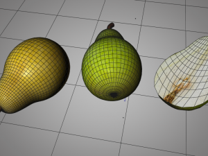 pear green and yellow fruit Modello 3D