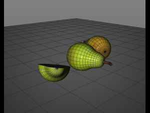 pear green and yellow fruit Modello 3D