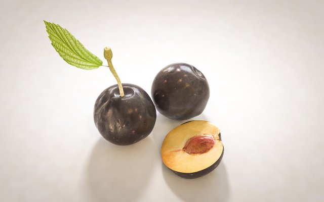 plum fruit 3D Model .c4d .max .obj .3ds .fbx .stl .blend 