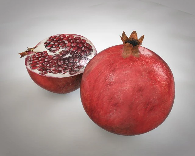 pomegranate fruit 3D Model .c4d .max .obj .3ds .fbx .stl .blend 